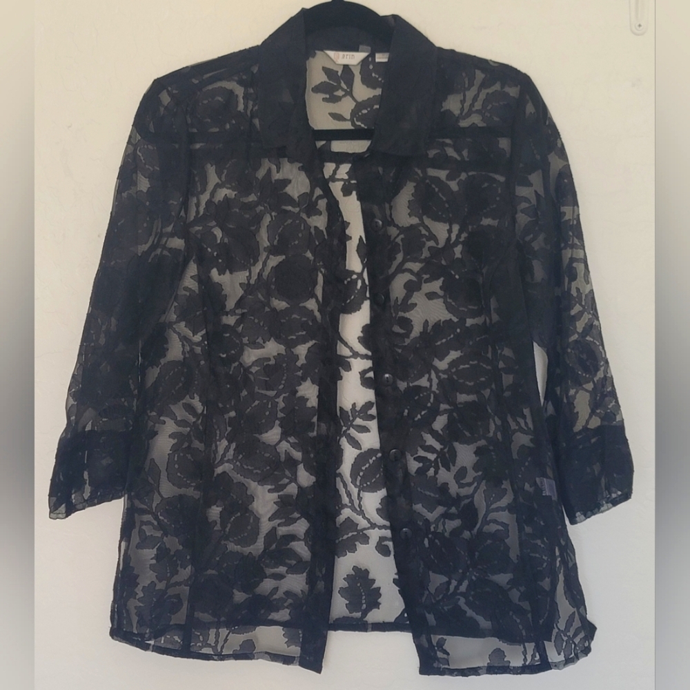 VTG Y2K erin Floral Lace Blouse/Jacket